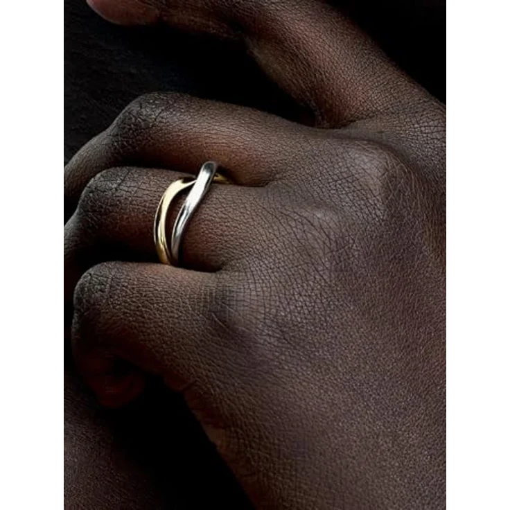 PANDORA Essence Bicolor Verschlungene Bänder Ring, Sterling Silber und vergoldete Metalllegierung, Größe 52, 163262C00-52 – Bild 4