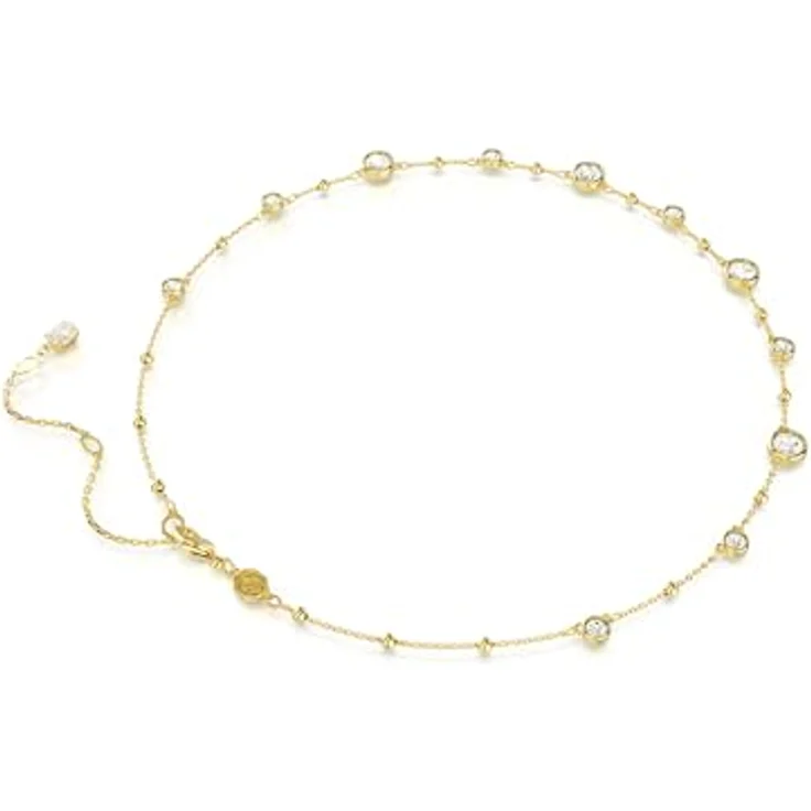Swarovski Imber Halskette, Weiße, Vergoldete Damenhalskette mit Swarovski Kristallen und Zirconia – Bild 4