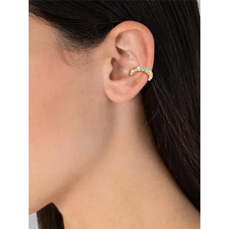 Glanzstücke München Damen Ohrklemme 925/- Sterling Silber gelbvergoldet, Zirkonia in weiß, pink, lila, champagner, ohne Ohrloch, 1 Stück – Bild 3