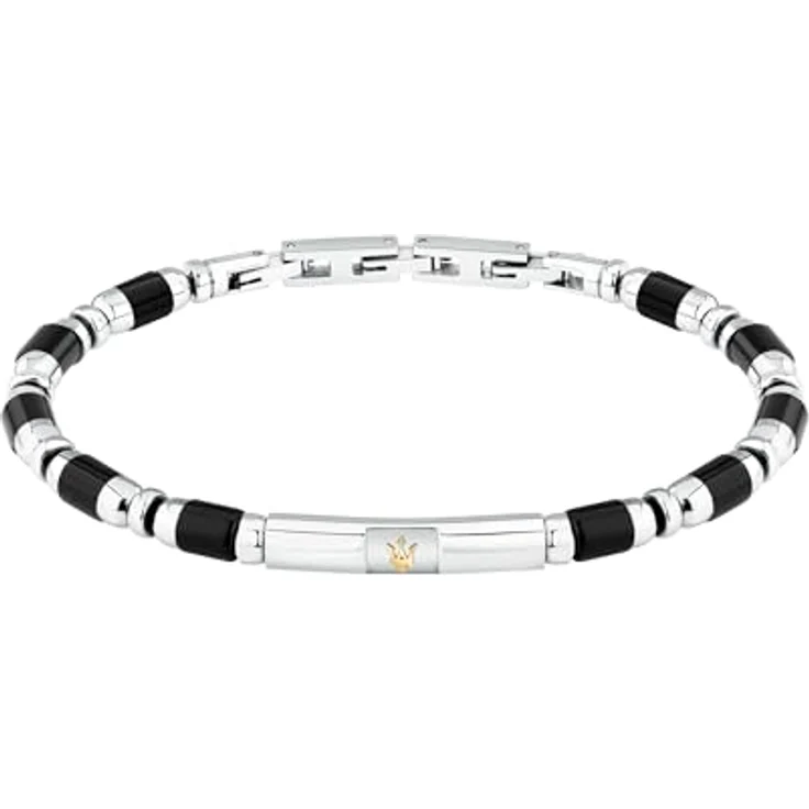 Maserati Herrenarmband ICONIC-Kollektion, aus Stahl mit Steinen, Länge 22 cm, praktischer Schmuckverschluss – Bild 1