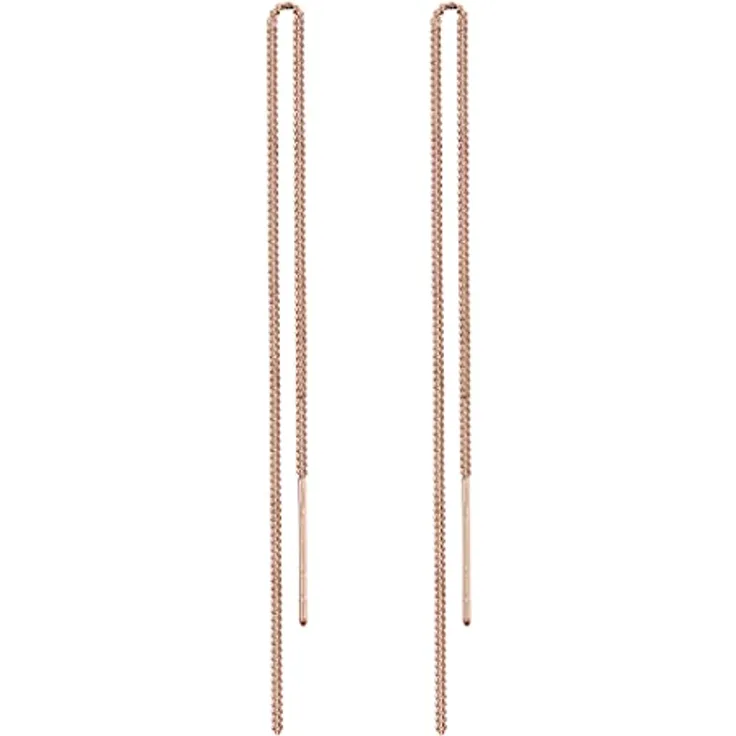 Elli Ohrringe Damen Panzer Hänger Filigran, 925 Sterling Silber rosévergoldet, dezente Ketten Ohrhänger, handgefertigt, anlaufgeschützt