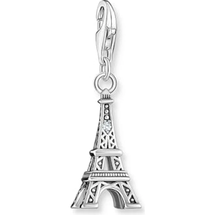 THOMAS SABO Charm-Einhänger Eiffelturm, detailreich mit weißem Zirkonia, perfekt kombinierbar – Bild 1