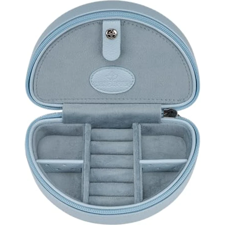 Windrose Kleines RV-Schmucketui Marvella/sky, elegantes Schmucketui aus Feinsynthetik in Lederoptik, handgefertigt, ideal für Reisen und täglichen Gebrauch – Bild 4