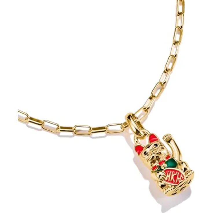 THOMAS SABO Charm-Einhänger Maneki-neko / Winkekatze, vergoldet aus Silber 925 mit bunter Emaille und filigraner Öse – Bild 2