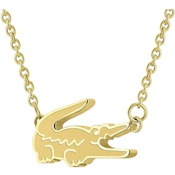 Lacoste Gliederarmband für Damen Kollektion CROCODILE, Edelstahl mit gelbgoldener IP-Beschichtung, Innenumfang 16,5 cm, verziert mit Krokodillogo, Karabinerverschluss – Bild 2