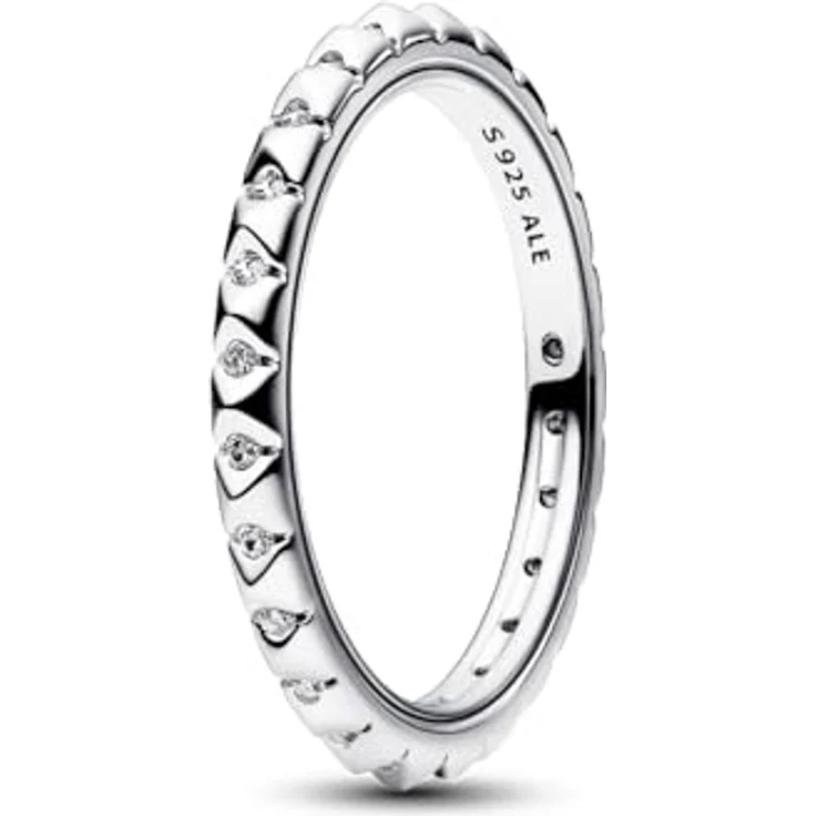 PANDORA Silberring Damen Pyramiden 192800C01-60, Bandring mit Zirkonia, Größe 60/19,1, silber – Bild 2