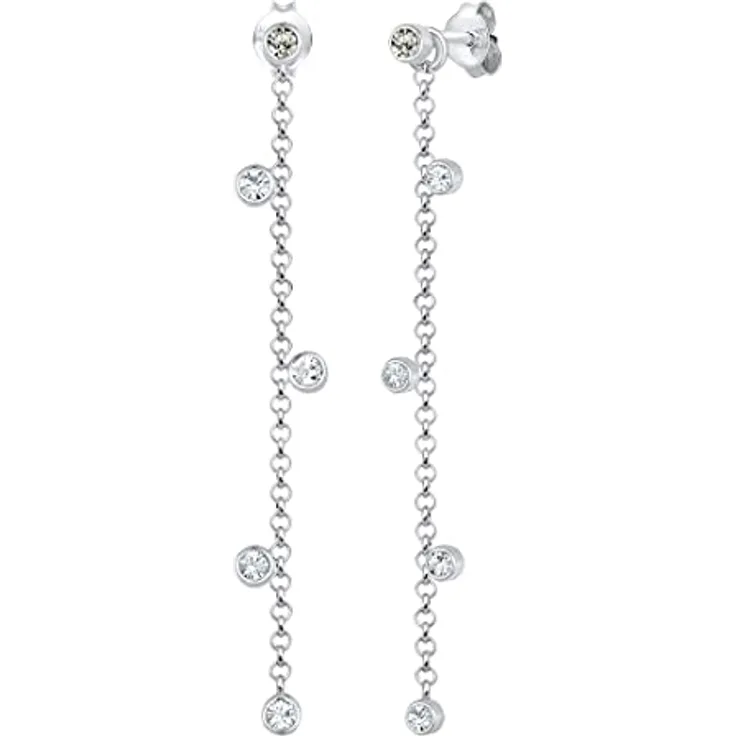 Elli Ohrringe Damen Ohrhänger aus 925 Sterling Silber mit Kristallen, hochglanzpoliert und anlaufgeschützt