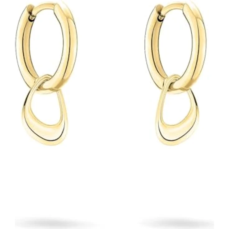 Liebeskind Creolen LJ-1438-E-20, goldene Edelstahl Ohrringe mit IP-Goldbeschichtung und Klappverschluss, 1,8 cm x 1,3 cm – Bild 1