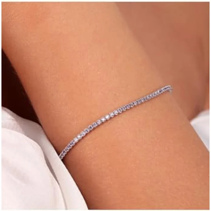 CHRIST Damen-Armband 925er Silber, recycelte Zirkonia, lila, One Size – Bild 2