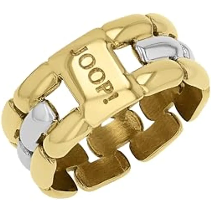 JOOP! Damenring, Edelstahl Bicolor, 9 mm Breite, eleganter Schmuck in Geschenkbox
