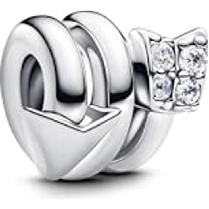 Pandora 793665C01, Charm Geschlungener Pfeil aus 925 Sterlingsilber mit Zirkonia, 9 x 11 mm – Bild 1