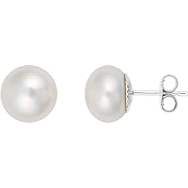 FAVS Damen-Ohrstecker 925er Silber rhodiniert mit Süßwasserperle, Perlendurchmesser 10 mm, One Size – Bild 2