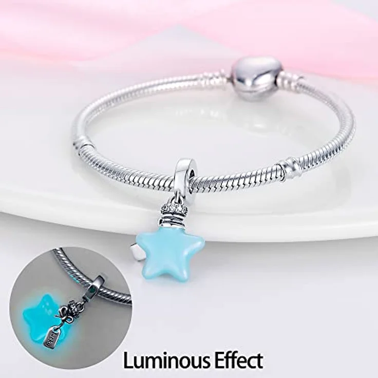 HappyStar 925 Sterling Silber Charm, I LOVE MOM Dangle Anhänger mit 5A-Zirkonen, geeignet für Pandora Armbänder, perfekt als Geschenk zum Muttertag – Bild 2