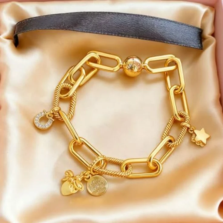 WEIMU Golden Charms 925 Sterling Silber Charm für Armband & Halskette, Hypoallergenes Schmuck Geschenk für Damen, Goldene Leuchtfeuer – Bild 3