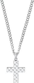 JOOP! Kette mit Anhänger Edelstahl, 60 cm Silber Kreuz