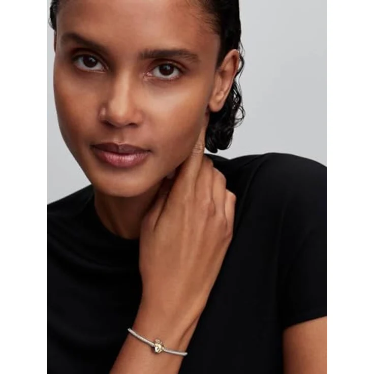 PANDORA Charm Disney Schneewittchen, vergifteter Apfel Anhänger aus 925 Sterling Silber mit 14 Karat Vergoldung und 0.012 ct Labor Diamant, kompatibel mit Moments, 764384C01 – Bild 5