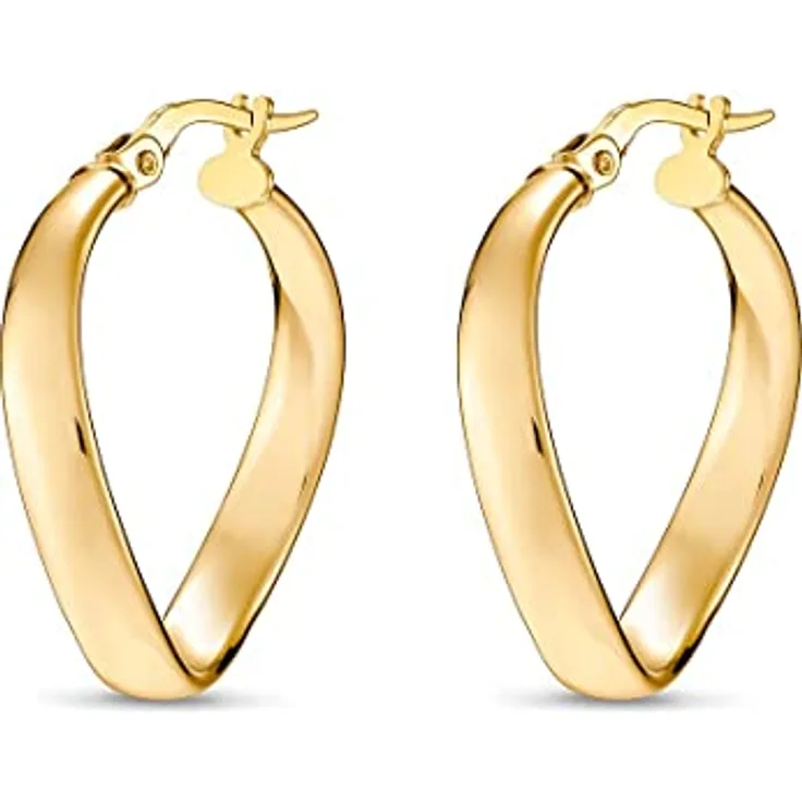 CHRIST Creolen 87280373, 375er Gelbgold, Länge 2,4 cm mit Verlängerung, Durchmesser 20 mm