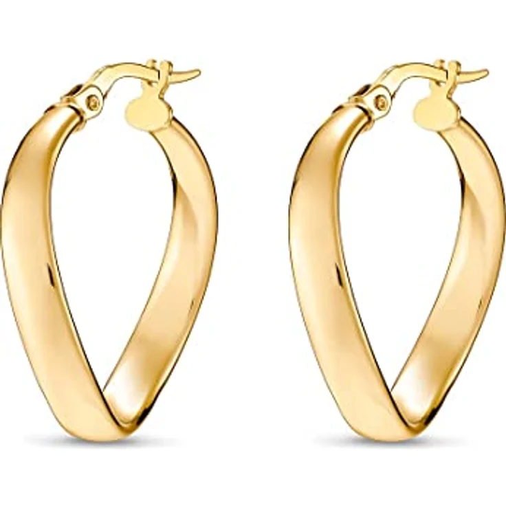 CHRIST Creolen 87280373, 375er Gelbgold, Länge 2,4 cm mit Verlängerung, Durchmesser 20 mm – Bild 1