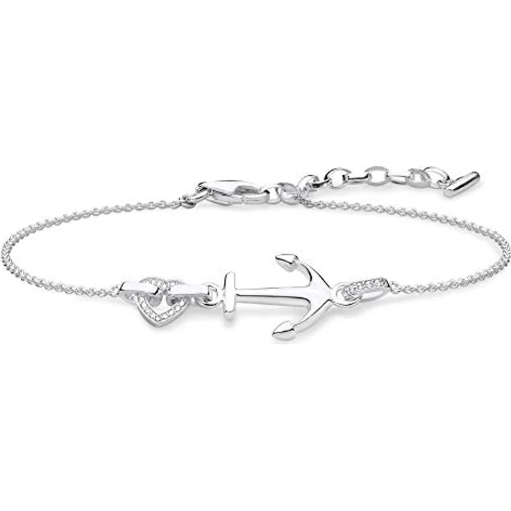 Thomas Sabo Damen Armband Anker mit Herz, 925 Sterling Silber, A1854-051-14-L19v – Bild 1