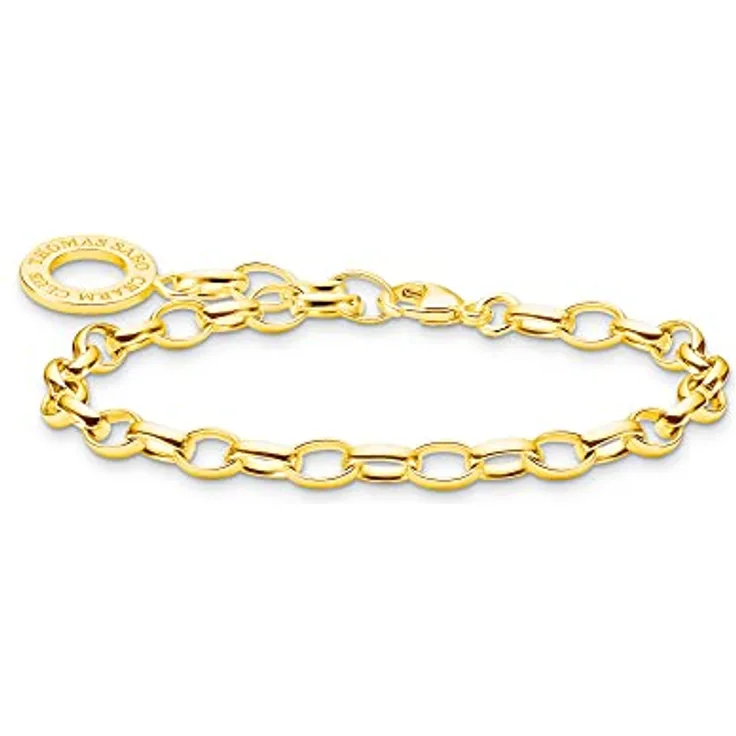 Thomas Sabo Charm-Armband klassisch, vergoldetes Silber aus 925er Sterlingsilber, zeitloses Design