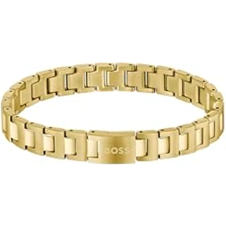 HUGO BOSS Candor Herren-Armband, goldfarbenes Edelstahl mit magnetischem Verschluss und strukturiertem Design