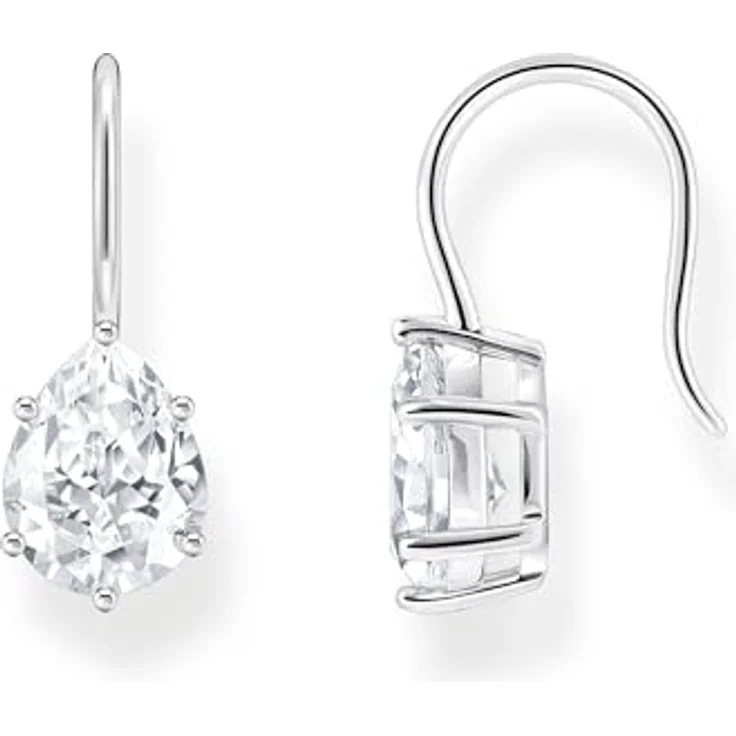 Thomas Sabo Ohrhänger H2290-051-14, 925 Sterlingsilber mit weißem Zirkonia-Tropfen – Bild 1
