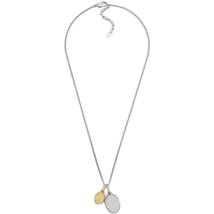 Fossil Drew Herren-Edelstahl-Halskette, zweifarbige Halskette mit Karabinerverschluss in Gold- und Silberton – Bild 1