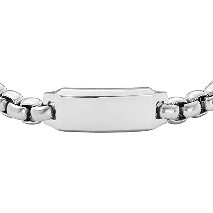 Fossil Drew Herrenarmband aus Edelstahl, Karabinerverschluss, metallic Silber, poliert, 225 mm Länge – Bild 2