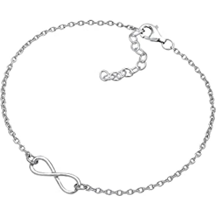 Elli Damen Armband mit Infinity Unendlichkeitszeichen aus 925 Sterling Silber, handgefertigt, anlaufgeschützt, hochglanzpoliert, in türkiser Samtverpackung – Bild 2