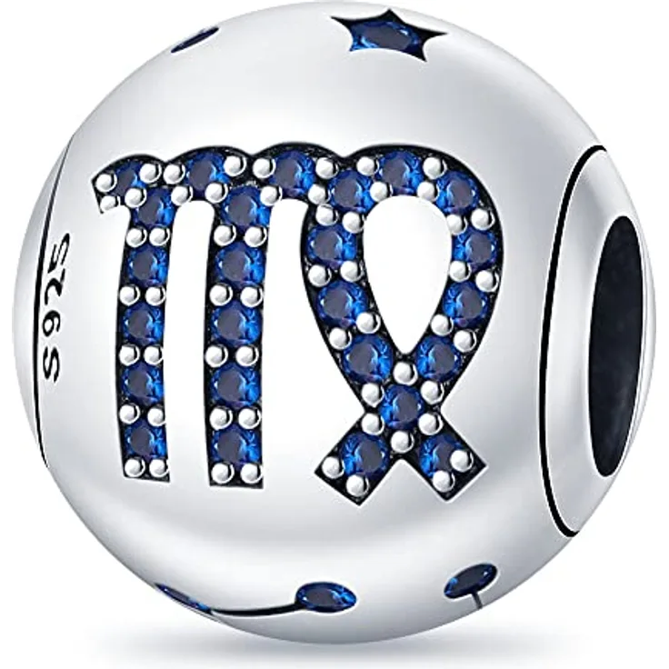 TINSLO Damen Charm Anhänger Sternzeichen, 925 Sterling Silber Charms Beads für Pandora Armband, kompatibel mit europäischen Armbändern und Halsketten, 12 Sternbilder