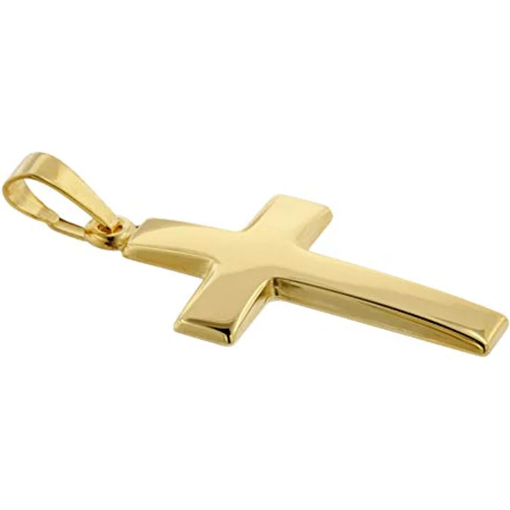 trendor Kreuz Anhänger aus 585 Gelbgold, 21 mm, zeitloser Schmuck für Damen und Herren – Bild 2