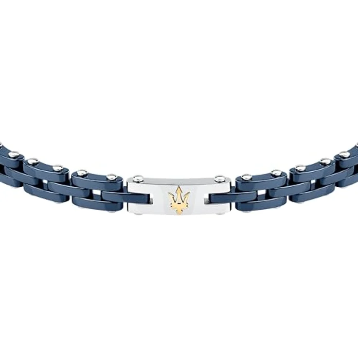 Maserati Herren-Armband Ceramic, Stahl und blaue Keramik, 18 + 3,5 cm, mit Klickverschluss, Geschenkidee für Herren – Bild 2