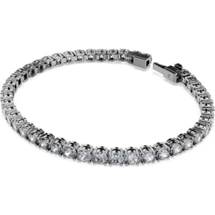 Swarovski Matrix Tennisarmband für Herren, Rundschliff, Rutheniumbeschichtung, Größe XL, Grau, Kristall – Bild 1
