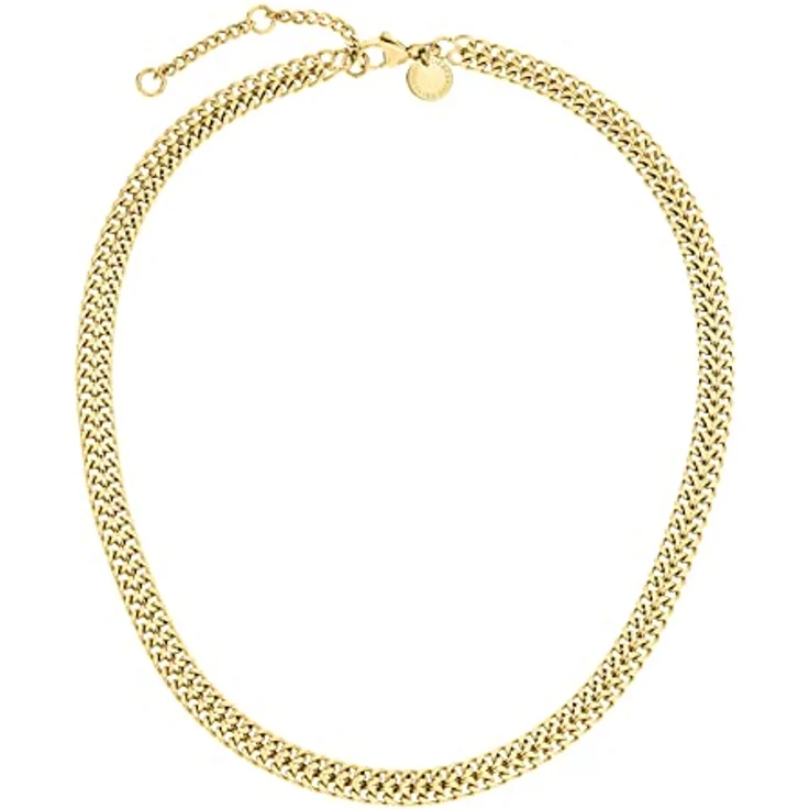 LIEBESKIND Berlin Halskette LJ-0995-N-45, geflochtene Edelstahl-Kette in IP Gold, 45 cm mit Karabinerverschluss – Bild 1