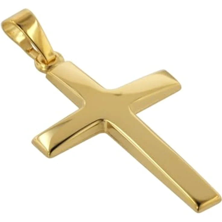 trendor Kreuz-Anhänger Gold 750 (18 Karat), 32 x 17 mm, eleganter Goldschmuck für Damen und Herren, Geschenkidee in Geschenk-Box – Bild 2