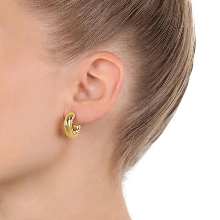 JOOP! Creolen Damen Ohrschmuck aus Edelstahl mit IP-Goldveredelung, 19 mm Durchmesser, Steckverschluss, gold, in Schmuck Geschenk Box, 2039843 – Bild 2