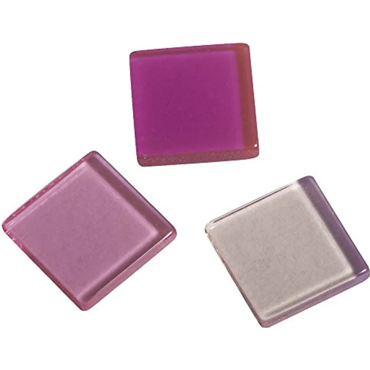 Rayher Acryl Mosaik, quadratische Kunststoffsteine in Rosétönen-Mischung, transparent, 1x1 cm, ca. 205 Stück, SB-Box 50g