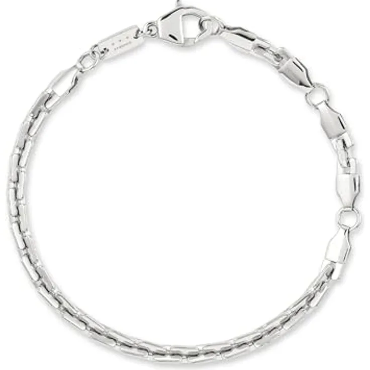 Copenhagen STUDIOS Edgy Bracelet Unisex, silber, Gliederarmband aus poliertem Edelstahl, verstellbar 17-23 cm, wasserfest & hautfreundlich