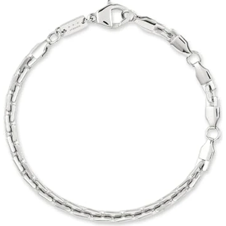 Copenhagen STUDIOS Edgy Bracelet Unisex, silber, Gliederarmband aus poliertem Edelstahl, verstellbar 17-23 cm, wasserfest & hautfreundlich – Bild 1