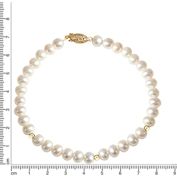Fascination by Ellen K. Damen Armband 585/- Gold, 20cm mit gelben Süßwasserzuchtperlen und Goldkugeln, inkl. Etui – Bild 2