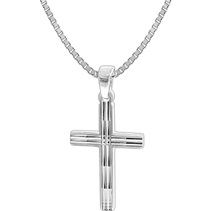 trendor Herren-Halskette mit Kreuz-Anhänger, 925 Silber, 50 cm, zeitloser Herrenschmuck, modische Geschenkidee, 35851 – Bild 1