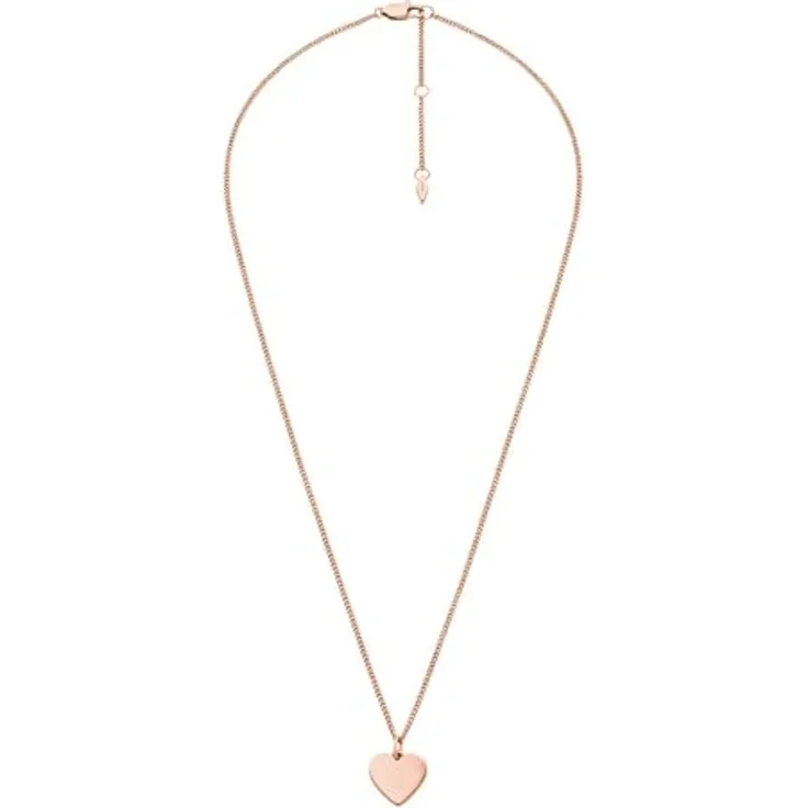 Fossil Vintage Iconic Halskette für Frauen, Roségold Edelstahl, Gesamtlänge 18''+2'' Verlängerung, Hummerverschluss, JF03021791