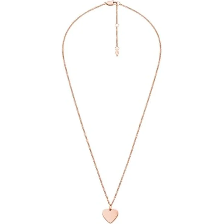 Fossil Vintage Iconic Halskette für Frauen, Roségold Edelstahl, Gesamtlänge 18''+2'' Verlängerung, Hummerverschluss, JF03021791 – Bild 1