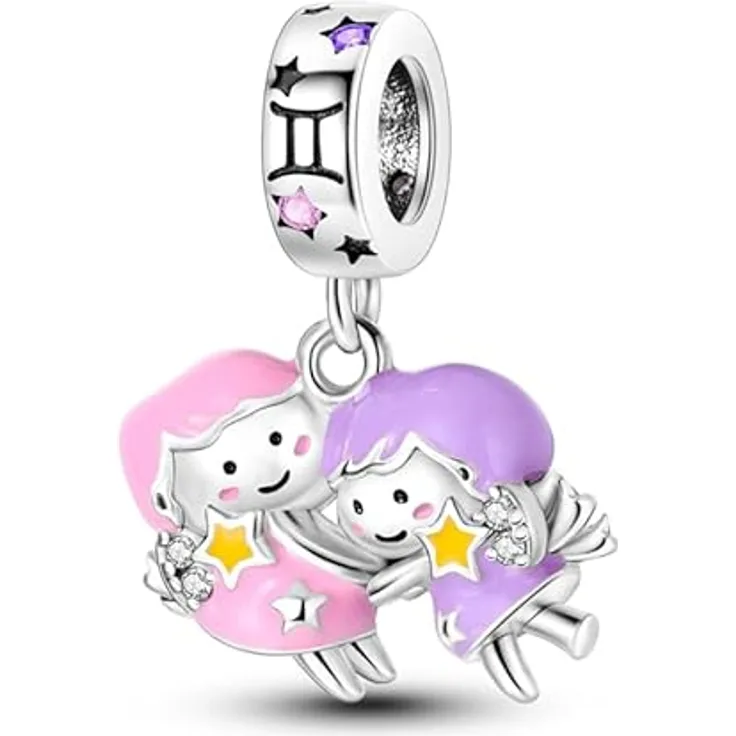 Pandach Damen Charm Anhänger Sternzeichen 925 Sterling Silber, 12 Sternbilder Charms Beads, kompatibel mit Pandora Armband und Halskette