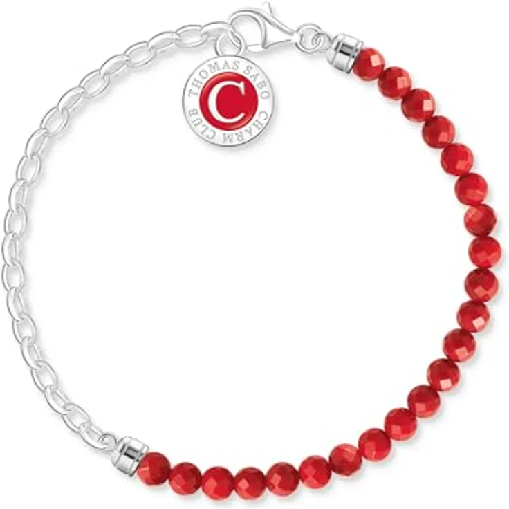 THOMAS SABO Charm-Armband imit. Malachit mit gravierbarem Charmista Coin, schwarz-grün – Bild 2