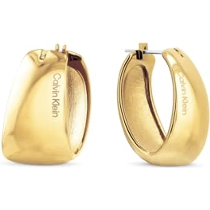 Calvin Klein MODERN PURITY Ohrringe für Damen, Edelstahl mit Gelbgold-Beschichtung, 24,7 mm x 18 mm, sicherer Steckverschluss – Bild 1