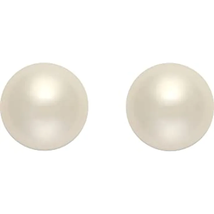 CHRIST Ohrstecker 87476472, 585er Weißgold mit kreisrunden Perlen, puristisches Design