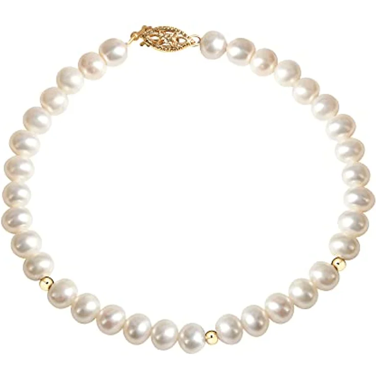 Fascination by Ellen K. Damen Armband 585/- Gold, 20cm mit gelben Süßwasserzuchtperlen und Goldkugeln, inkl. Etui – Bild 1