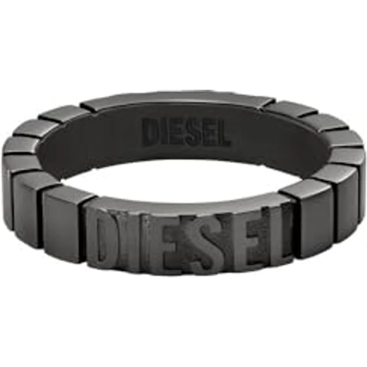 DIESEL Men's Stainless Steel Band Ring, Gunmetal Edelstahl, Breite 0.45 cm, Combo-Finish – Bild 1
