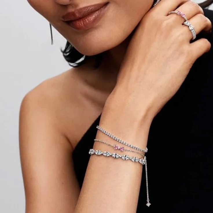 PANDORA Timeless Schleife Kettenarmband aus Sterling-Silber mit Zirkonia, Größe: 18cm, handgefertigt – Bild 5